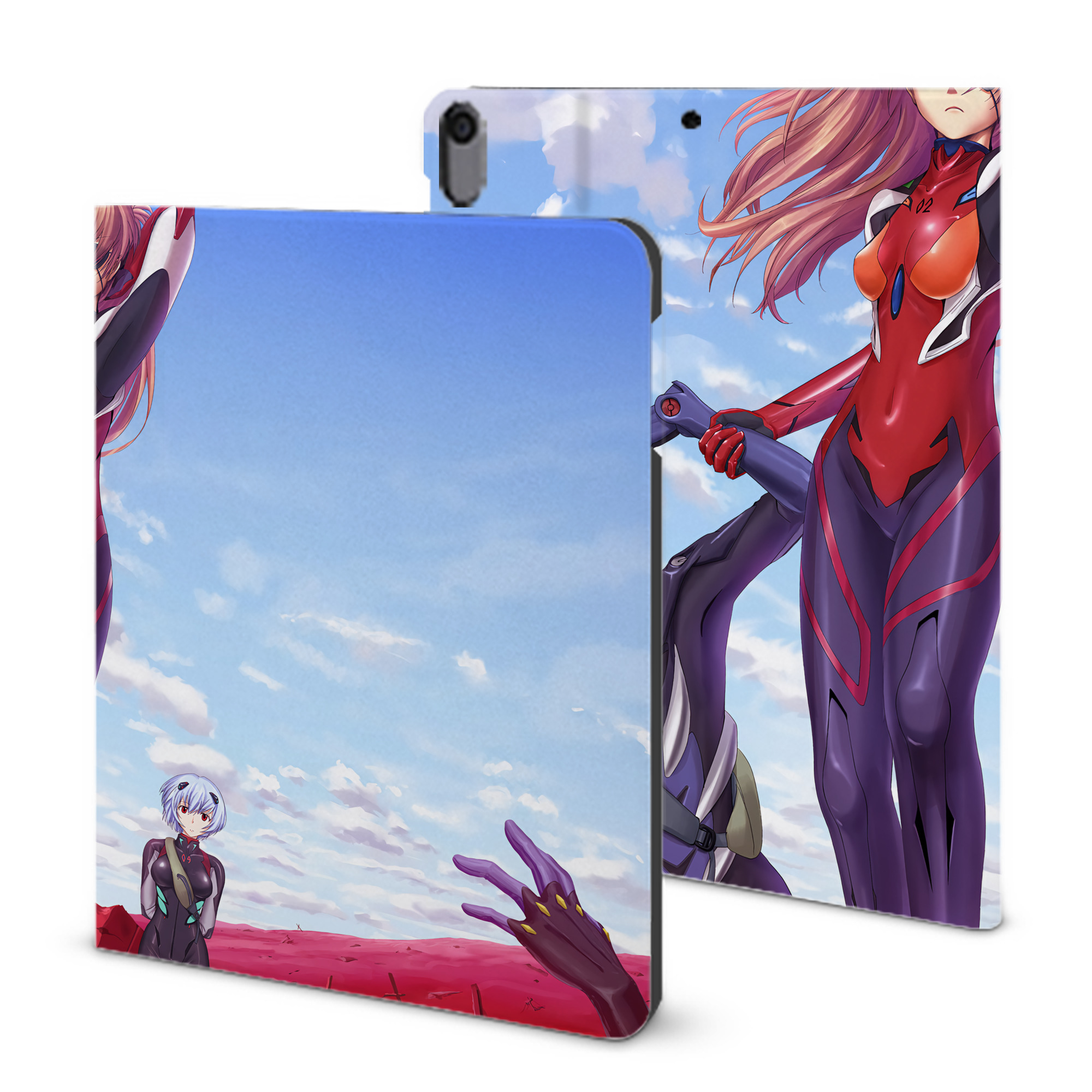 （画像用） EVA 新世紀エヴァンゲリオン IPad ケース ブック型 PUレザー TPU 耐衝撃 軽量 薄型 ペン収納なし 全面保護 IPad 各モデル対応
